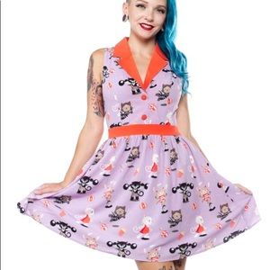 Sourpuss June Circus Cat Dress. NWT